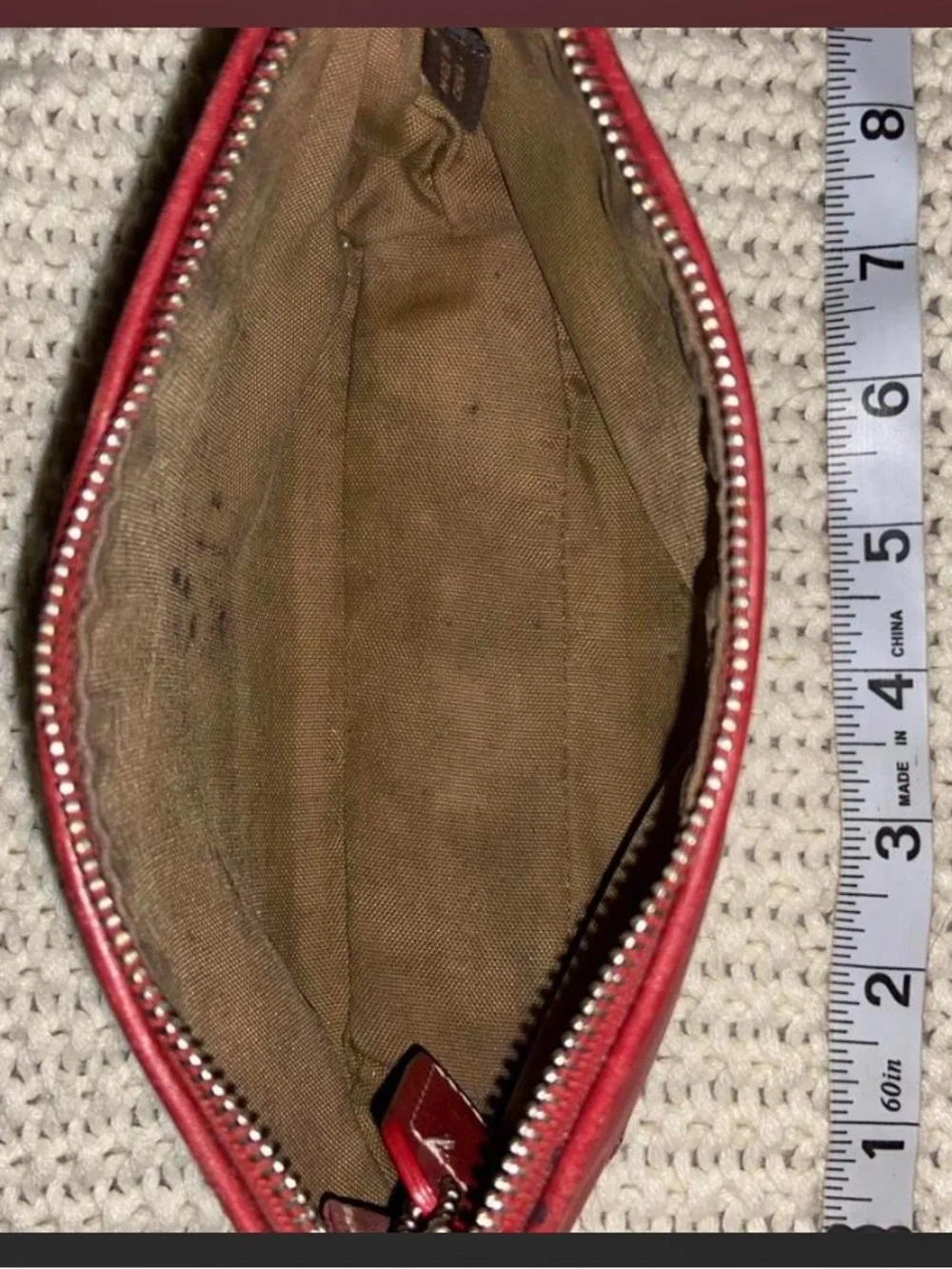 Coach Red Leather Mini Wristlet